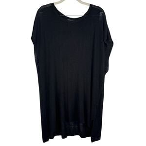 Eileen Fisher‎ Black Linen Blend Knit Short Sleeve Tunic Medium Light Breathable